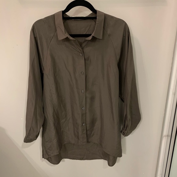 Silk button down